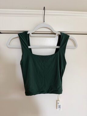 NWT aerie Green Square Neck Crop Tank